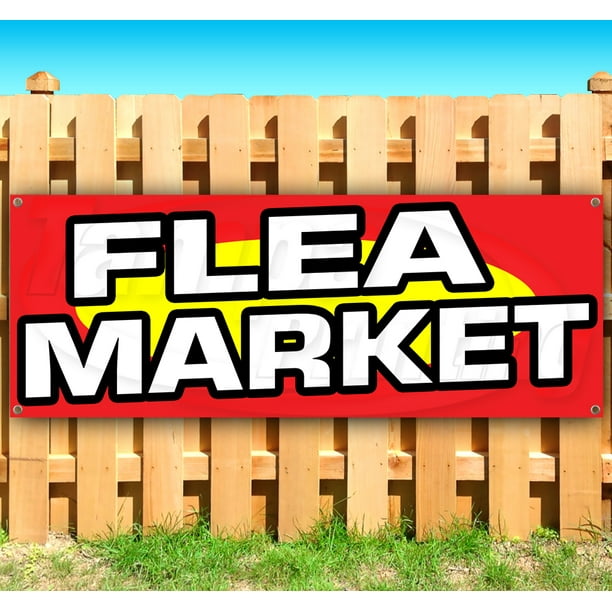 FLEA Market Now Open 13 oz Heavy Duty Vinyl Banner Sign with Metal Grommets Flag, New Many Sizes Available Advertising Store FLEA Market Now Open 13 oz Heavy Duty Vinyl Banner Sign with Metal Grommets Flag, New Many Sizes Available Advertising Store